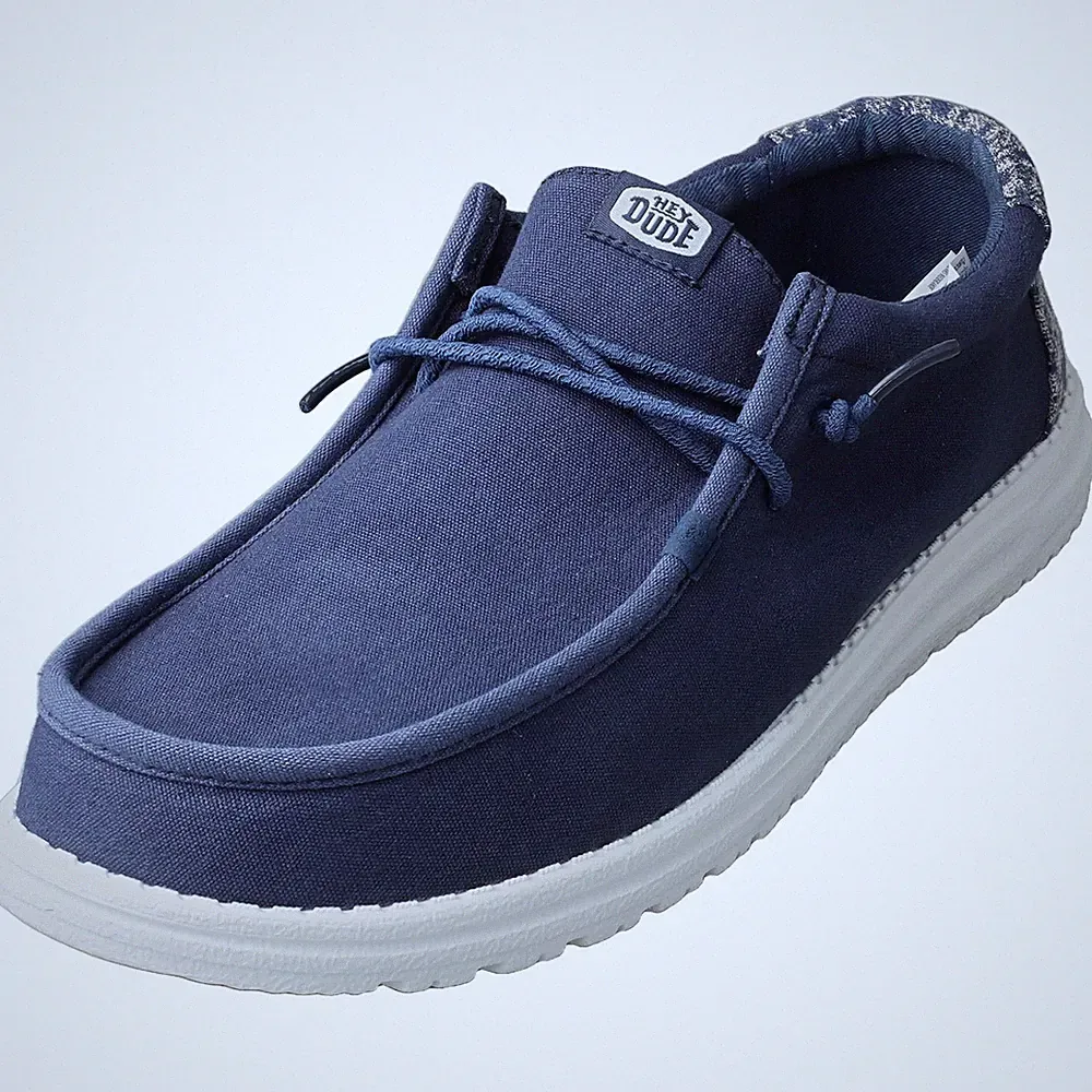 Hey Dude Navy Loafer Schuhe für Herren Wally Surf Wash