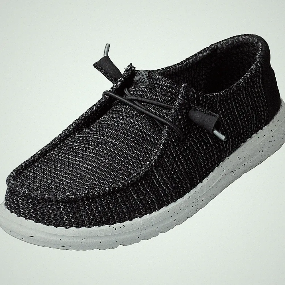 Hey Dude Unisex Loafer Schuhe WENDY STRETCH SOX Schwarz Weiß - 40 EU