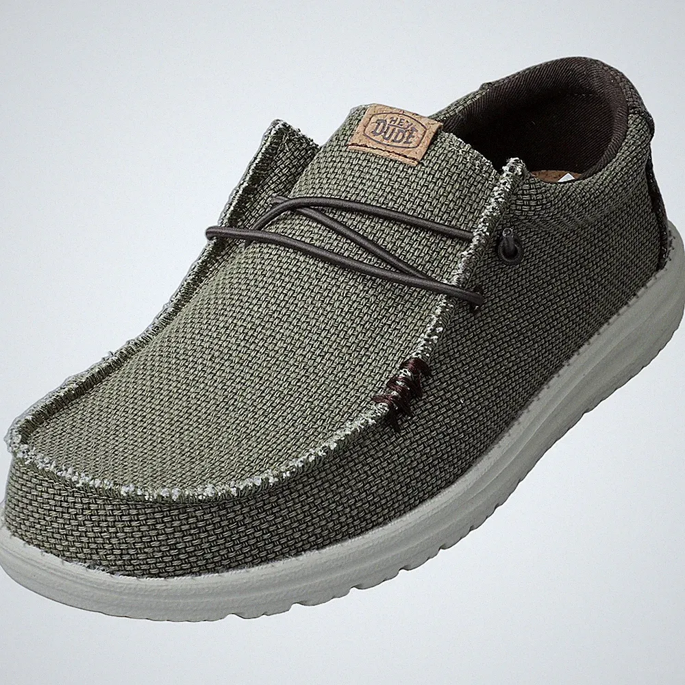 Hey Dude Wally Braided Loafer Shoes für Männer in Olive