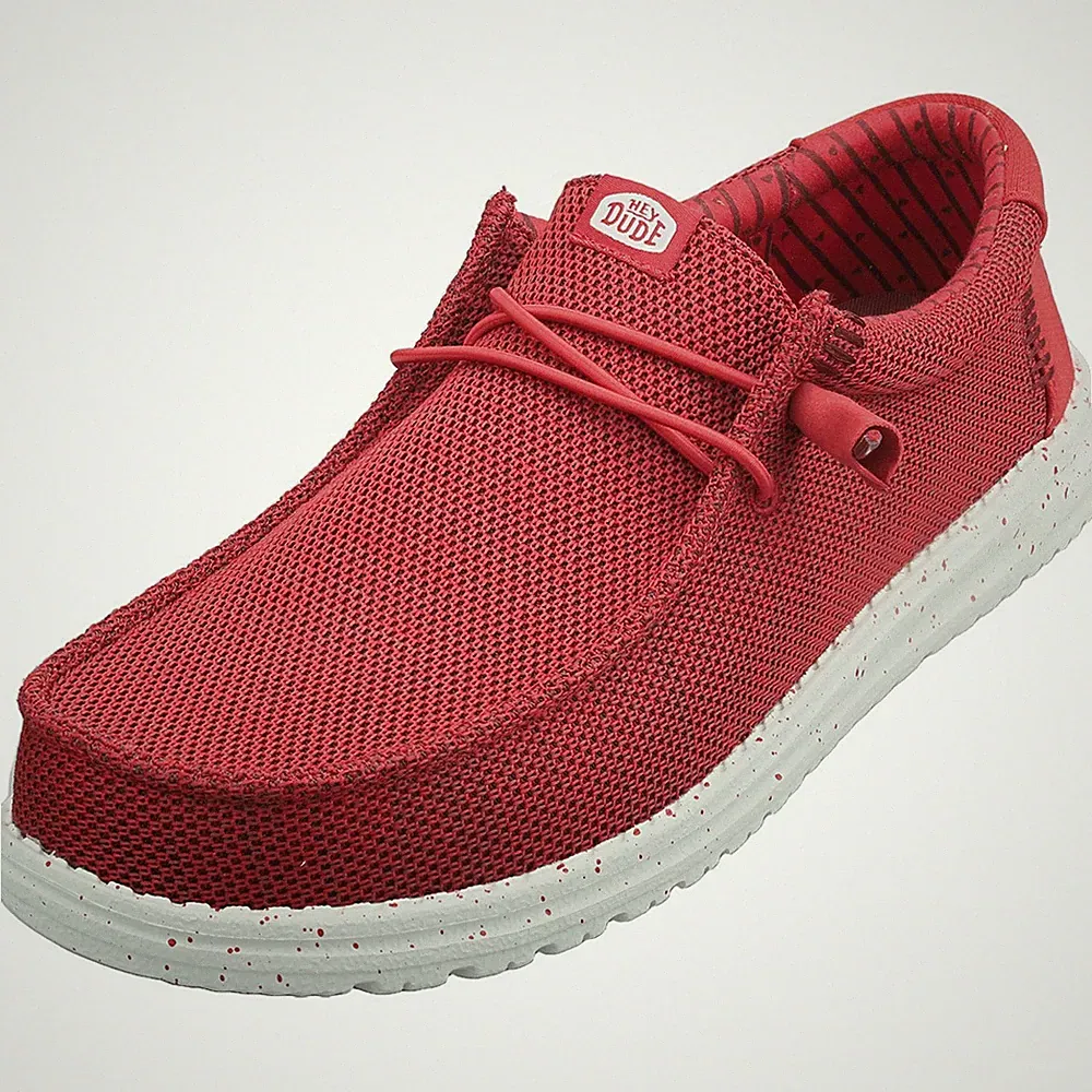 Hey Dude WALLY STRETCH SOX Herren Loafer Schuhe in Rot - 45 EU
