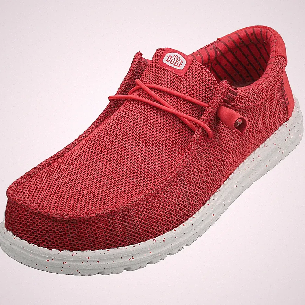 Hey Dude WALLY STRETCH SOX Herren Loafer Schuhe in Rot - 46 EU