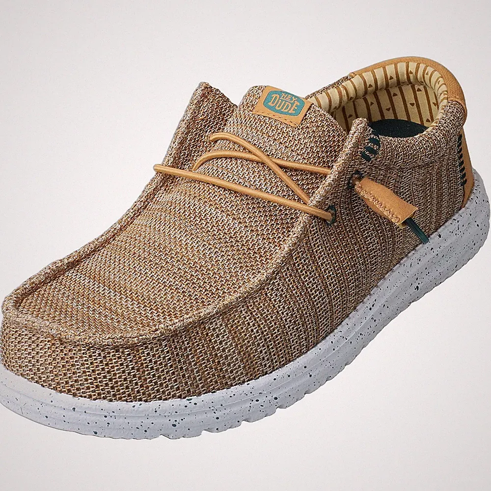 Hey Dude Wally Stretch Sox Loafer Schuhe Herren Bone Brown Multicolour - 45 EU