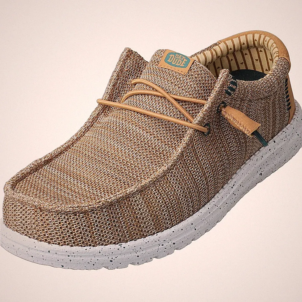 Hey Dude Wally Stretch Sox Loafer Schuhe Herren Bone Brown Multicolour - 46 EU