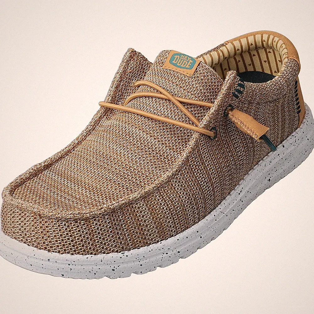 Hey Dude Wally Stretch Sox Loafer Schuhe Herren Bone Brown Multicolour