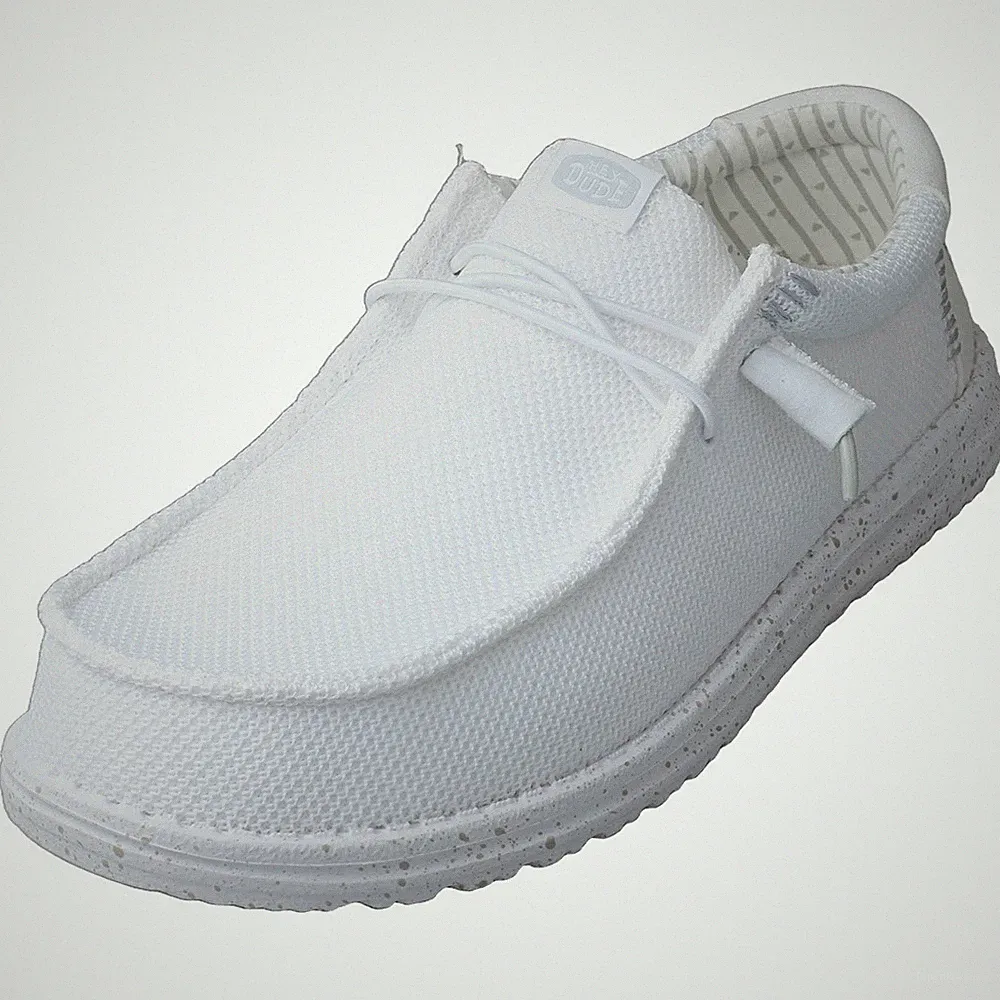 Hey Dude Weiß WALLY STRETCH SOX Loafer Schuhe für Herren - 45 EU