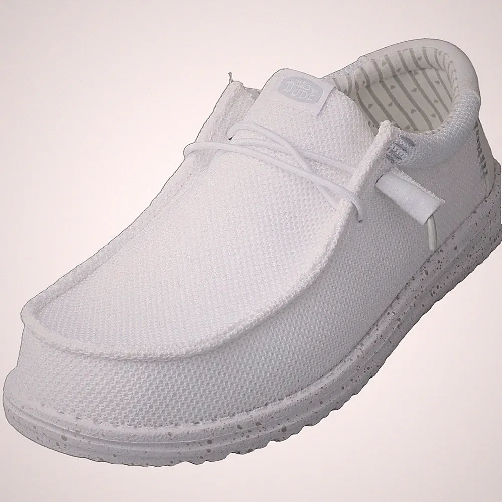 Hey Dude Weiß WALLY STRETCH SOX Loafer Schuhe für Herren - 47 EU