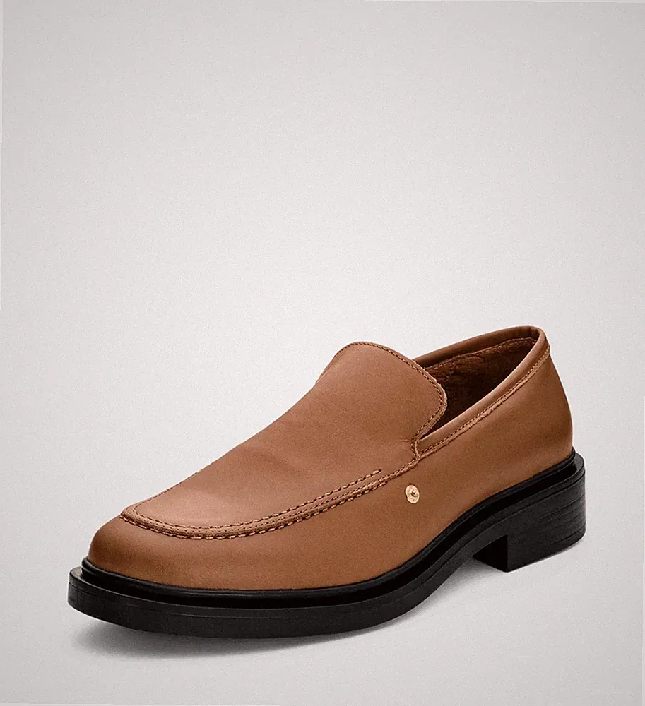 HEY MARLY Classic Loafer Damen Cognac Gr. 39 Leder Wechseltopping
