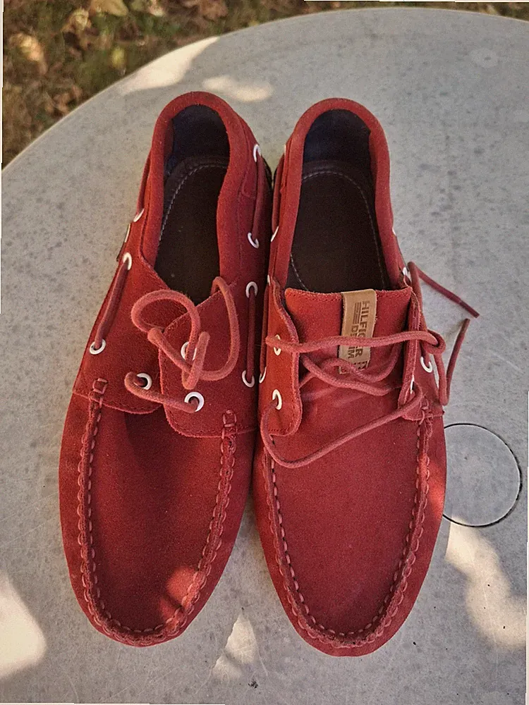 Hilfiger Denim Bootsschuhe Herren Wildleder Rot Größe 43 Tommy Hilfiger