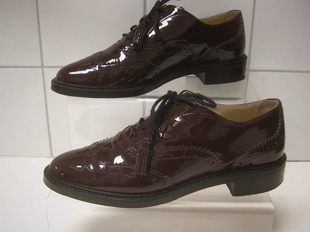 Hobbs Brogues Schuhe 3 36 Braun Lackleder Derby Oxford Quasten UVP 159€