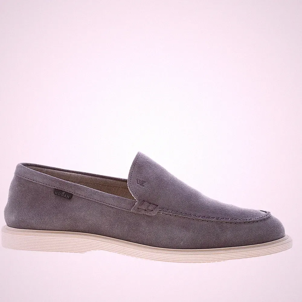 HOGAN Herren Schuhe Halbschuh H616 Wildleder grau und Schale HXM6330EJ40HG0B601