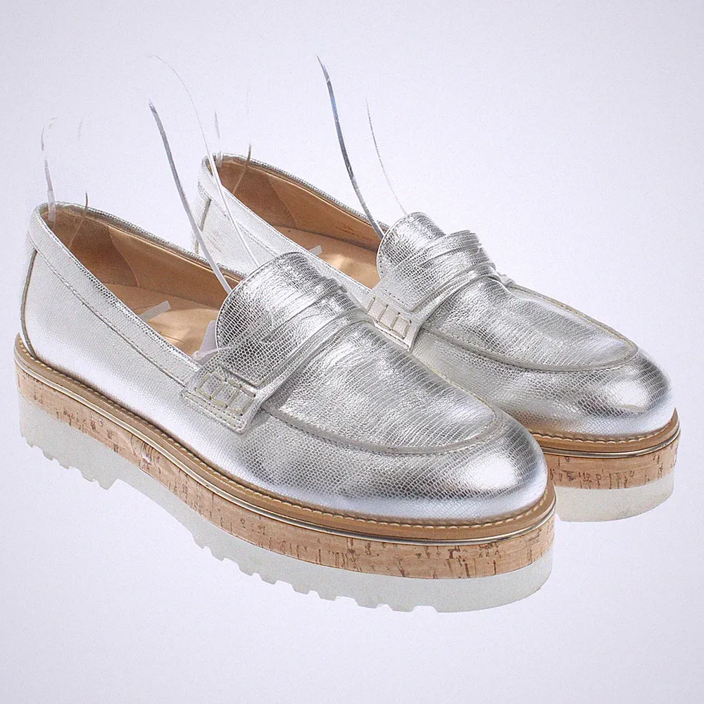 Hogan Loafers 36,5 EUR Metallic Sehr gut
