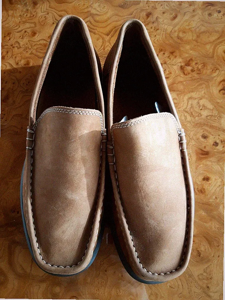 HOLZFÄLLER HALBSCHUHE NUBUK CAMEL - 42 LOAFER DRIVER WILDLEDER NUBUK UK 8