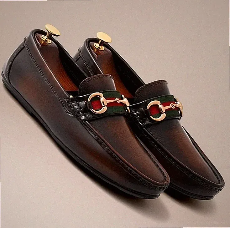 Horsebit Driving handgefertigte Mokassins braun Kalbsleder Freizeit elegant Herren Halbschuhe