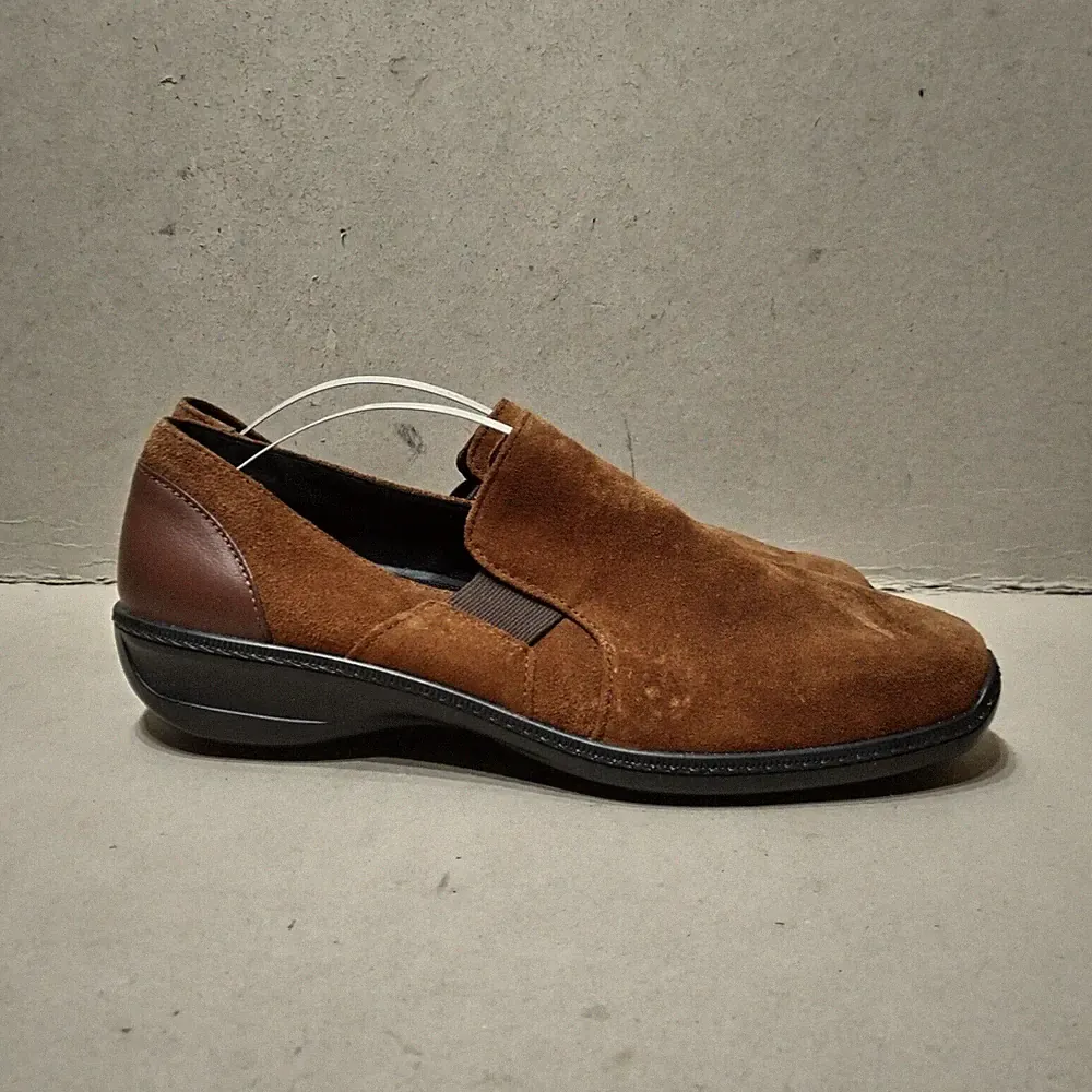HOTTER DAMEN LEDER WILDLEDER HALBSCHUHE SLIPPER BRAUN GRÖßE UK6,5 EU39,5 (BOX22)