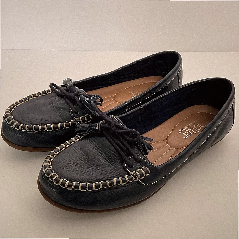 Hotter Damen-Loafer dunkelblau Leder Größe UK 5 EU38 Std