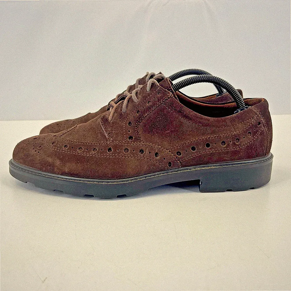 Hotter Defender dunkelbraune Wildleder Brogue Herrenschuhe Größe UK 7,5 - fast neuwertig