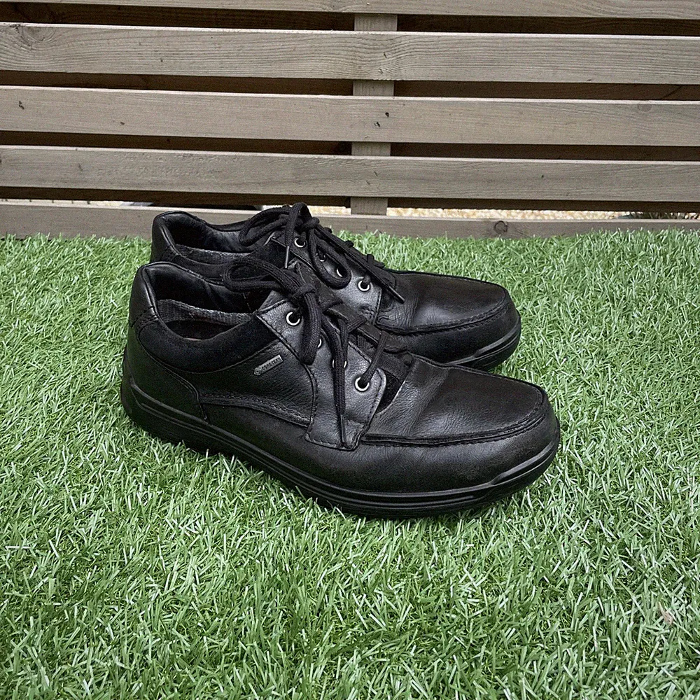 Hotter Herren UK 7,5 schwarz Leder Gore-Tex Schuhe Schnürsenkel Freizeit Arbeit sehr guter Zustand