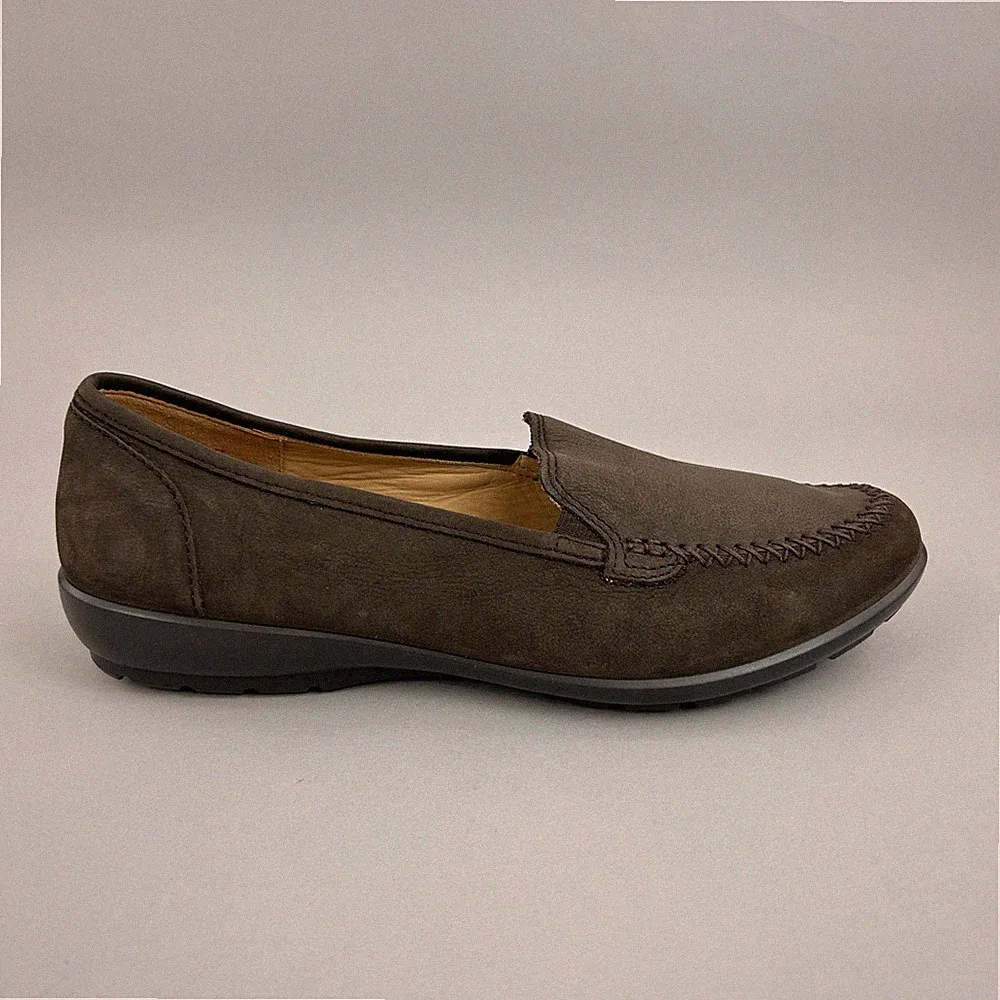 Hotter Jazz Schuhe Gr. UK6 braun Nubukleder Slipper Loafer elegant bequem