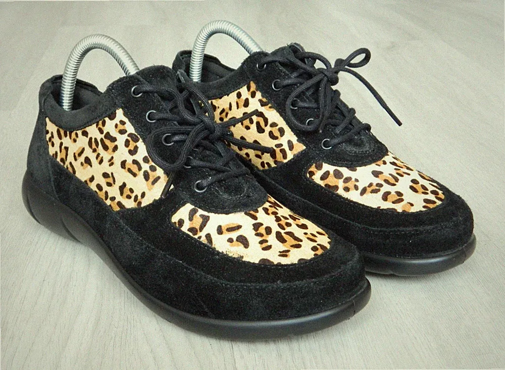 Hotter Raven EXF Damen Schnürschuhe Leopard & Schwarz Größe 6 / 39 Weite