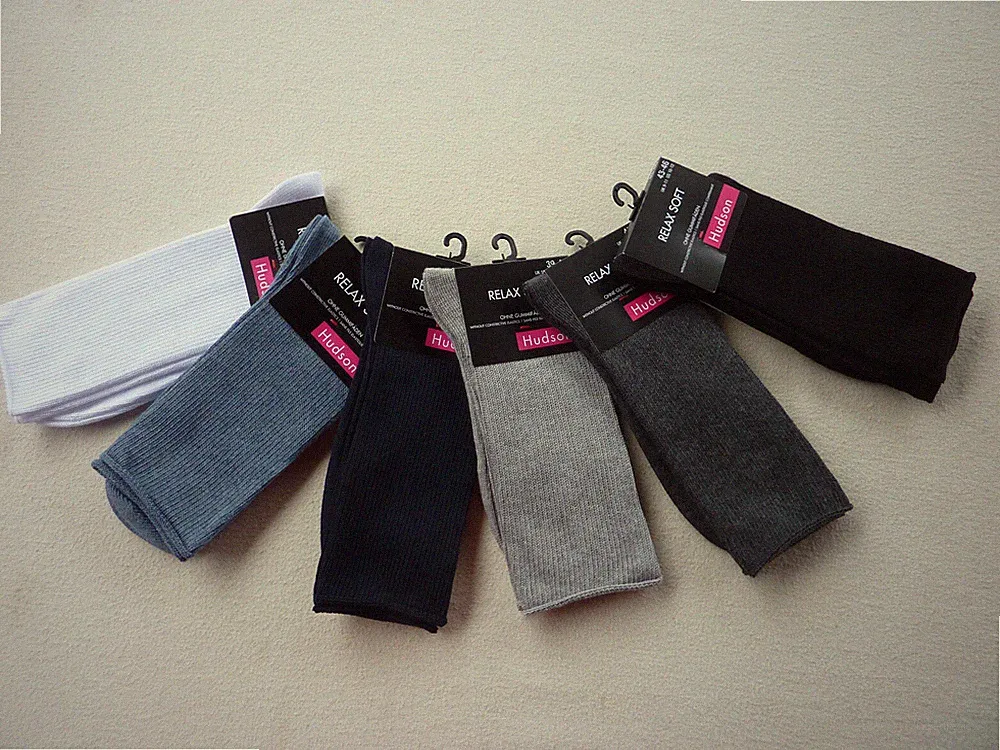 HUDSON Herren RELAX SOFT Socken Rollrand o. Gummifäden Gr. 39-42, 43-46, 47-50