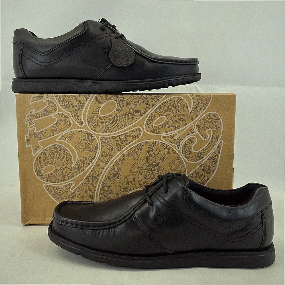 Hübsche grüne Waltham Schnürschuhe Mokassin Halbschuhe Herren schwarz Leder Größe 11,5
