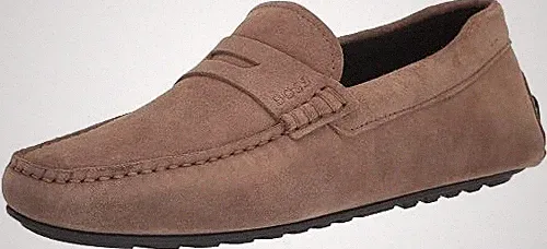 Hugo Boss Braun Noel Wildleder Leder Fahrer Schuhe Mokassin Halbschuhe UK 6 EU 40 Neu