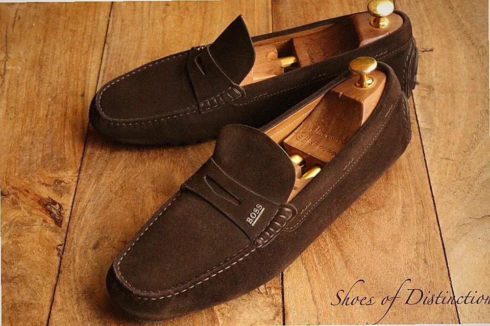 Hugo Boss Braun Wildleder Fahrschuhe Halbschuhe Herren UK 8 EU 42 US 9