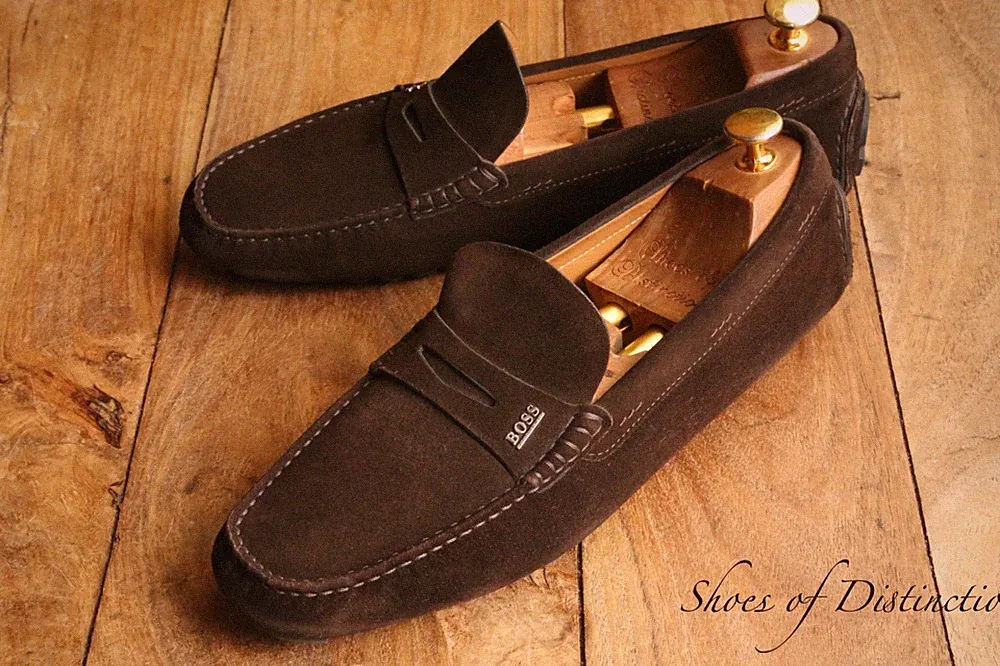 Hugo Boss Braun Wildleder Fahrschuhe Halbschuhe Herren UK 8 EU 42 US 9