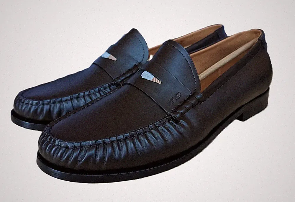Hugo Boss Halbschuhe/Schuhe Nethan Mocc - Vollleder, Made in Portugal, etwas klein