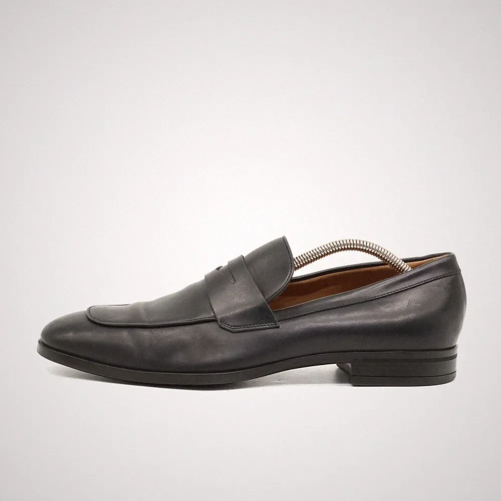HUGO BOSS Herren 6069 001 Slipper Schwarz Leder Handgefertigt Loafer EU 40
