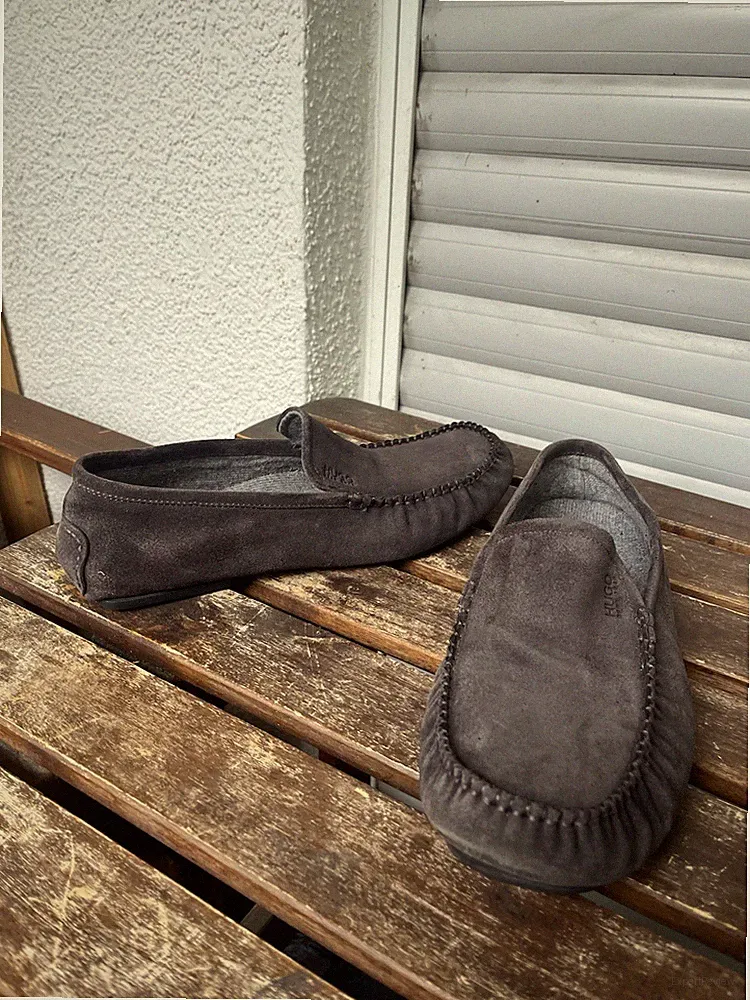 Hugo Boss Herren Loafer Wild Leder Schuhe Gr-8 Gut