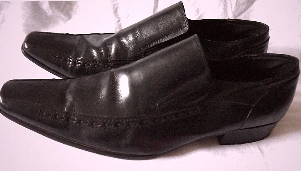 HUGO BOSS Herren Schuhe 45 Schwarz Leder Loafer