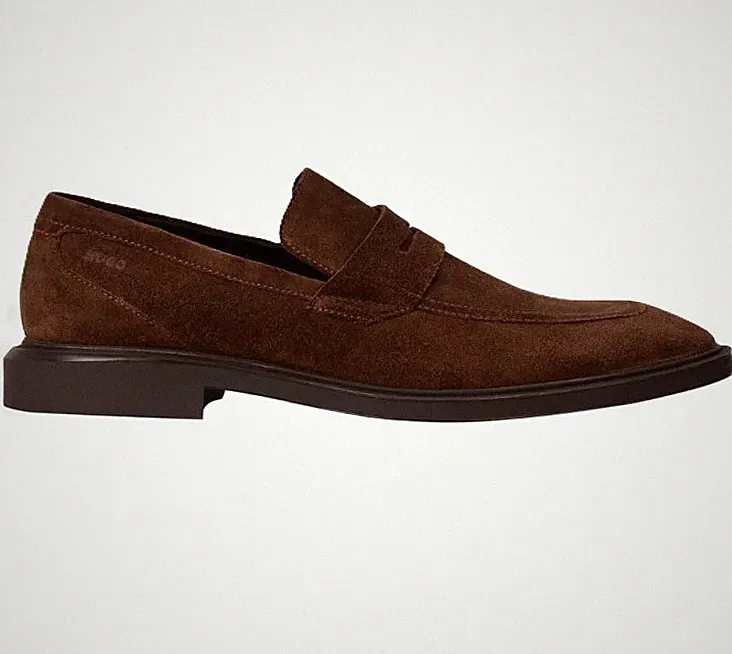 HUGO BOSS Herren Schuhe Slipper Mokassins braun Gryff Loaf Loafers Echtleder NEU