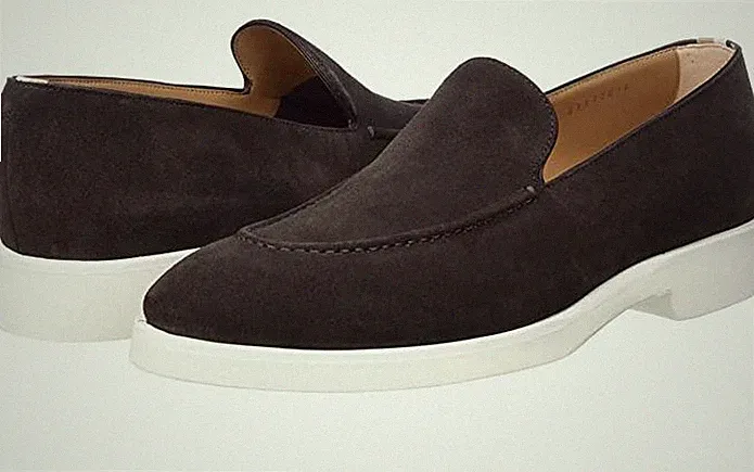 Hugo Boss Jerrard Herren Wildleder Mokassin Halbschuhe Gr. UK 8,5 Italy Extra Leicht