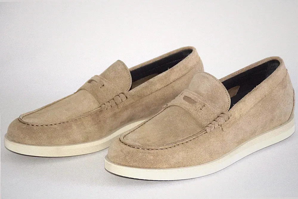 HUGO BOSS Loafer, Mod. Lennard, Gr. 42 / UK 8, Made in Italy, Beige/Khaki