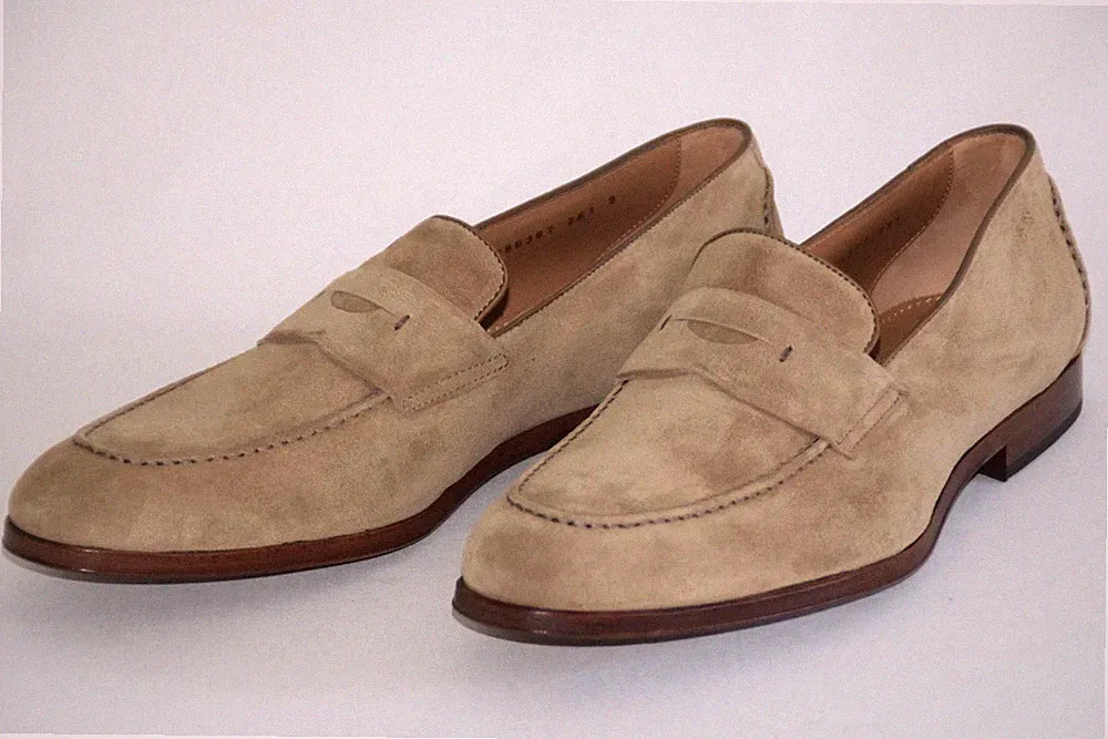 HUGO BOSS Loafer, Mod. Stedeo, Gr. 42 / UK 8, Made in Italy, Medium Beige