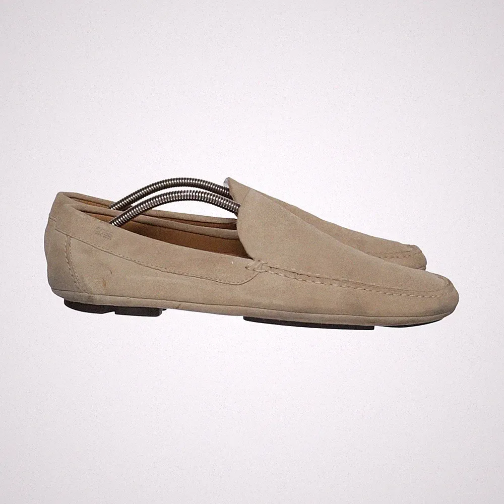 Hugo Boss, Loafers, Größe: 44 1/2, Leder, Beige, Herren #Epa