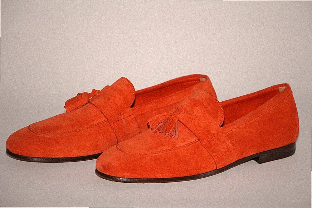 HUGO BOSS Loafers, Mod. Soho_Loaf_sdts, Gr. 42, UK 8, Made in Italy, Bright Red