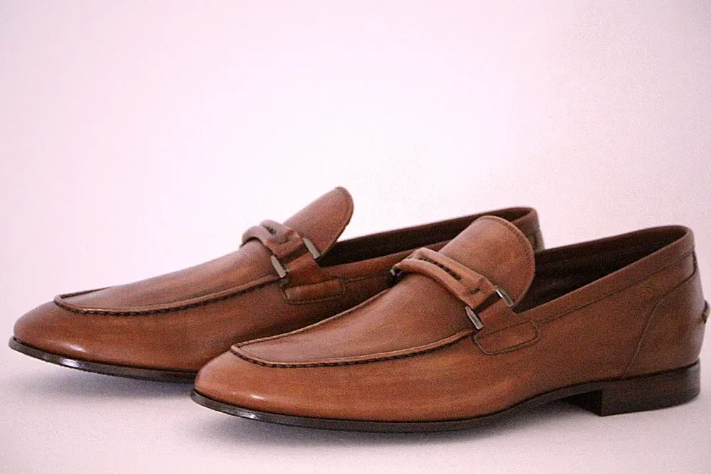HUGO BOSS Loafers, Mod. T-Mians, Gr. 41 / UK 7, Made in Italy, Medium Brown