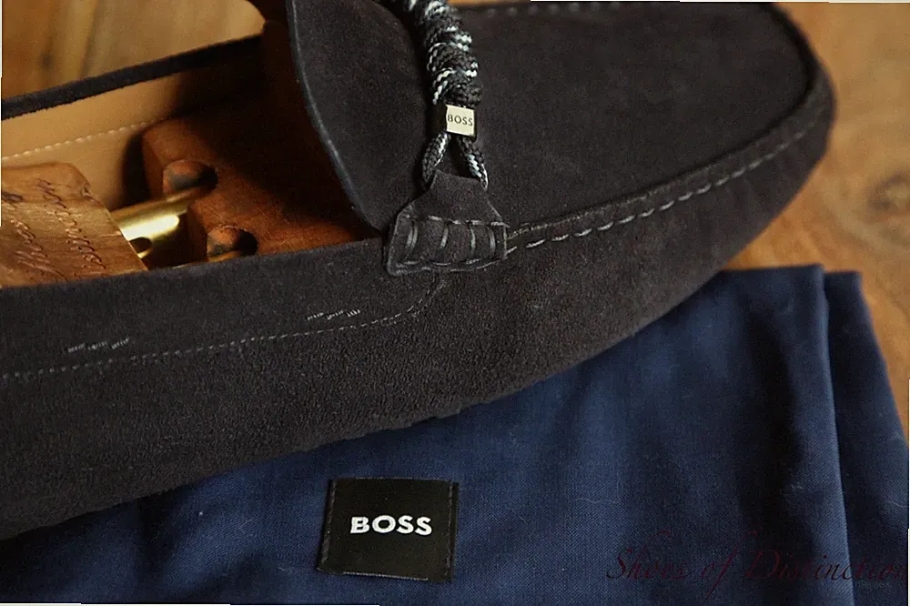 Hugo Boss Navy Blau Wildleder Fahrschuhe Halbschuhe Herren UK 8 EU 42 US 9