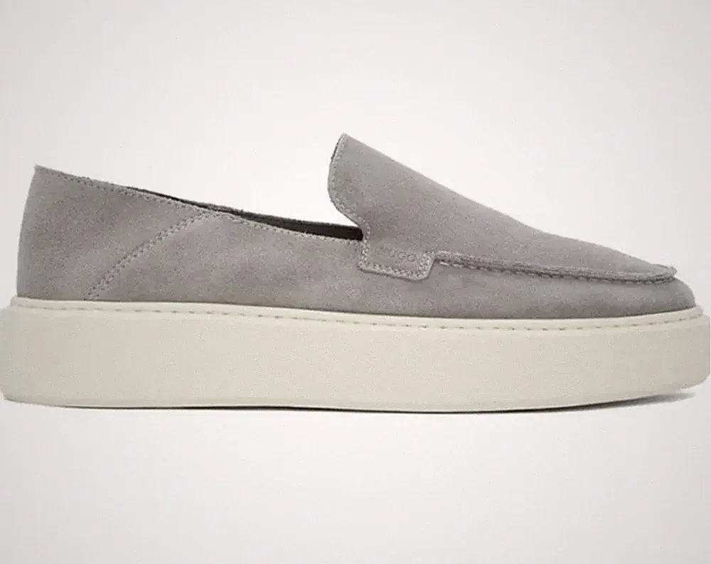 HUGO Köcher Halbschuhe Grau Wildleder Leder Herren Größe UK 6 EU 40 REF TRS