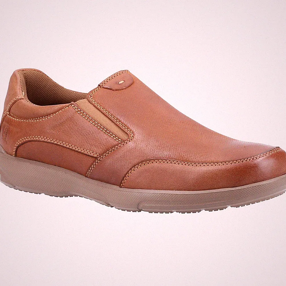 Hush Puppies Aaron Leder Herren Braun Halbschuhe Neu