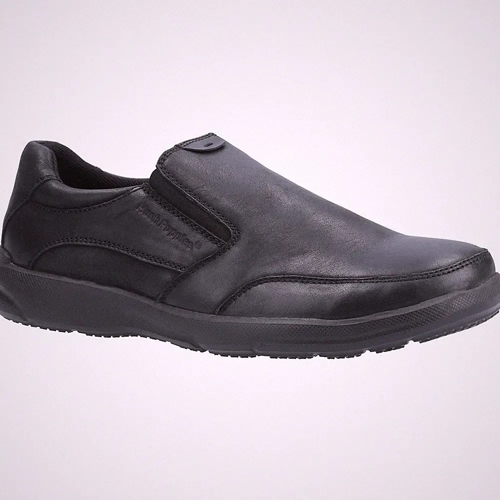 Hush Puppies Aaron Leder Herren Schwarz Halbschuhe Neu