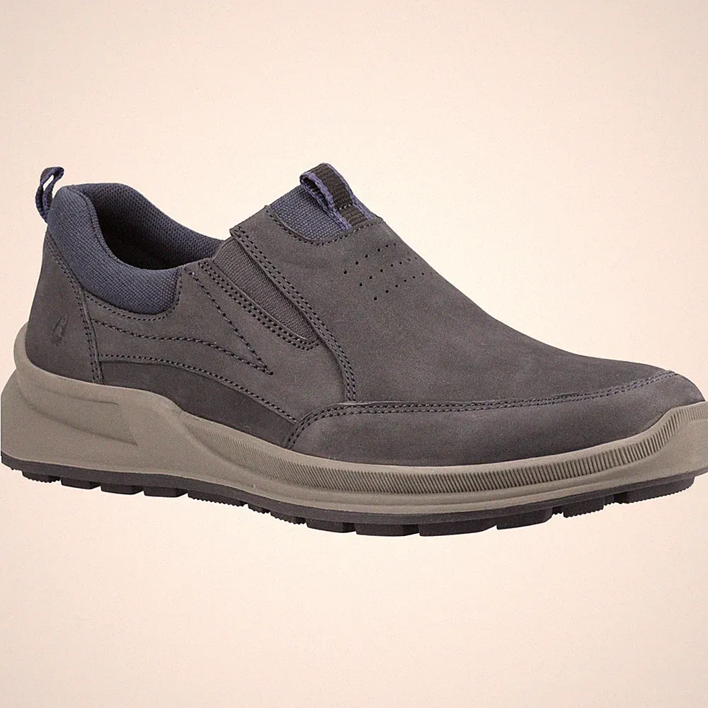 Hush Puppies Arthur Nubuk Herren Navy Halbschuhe Neu