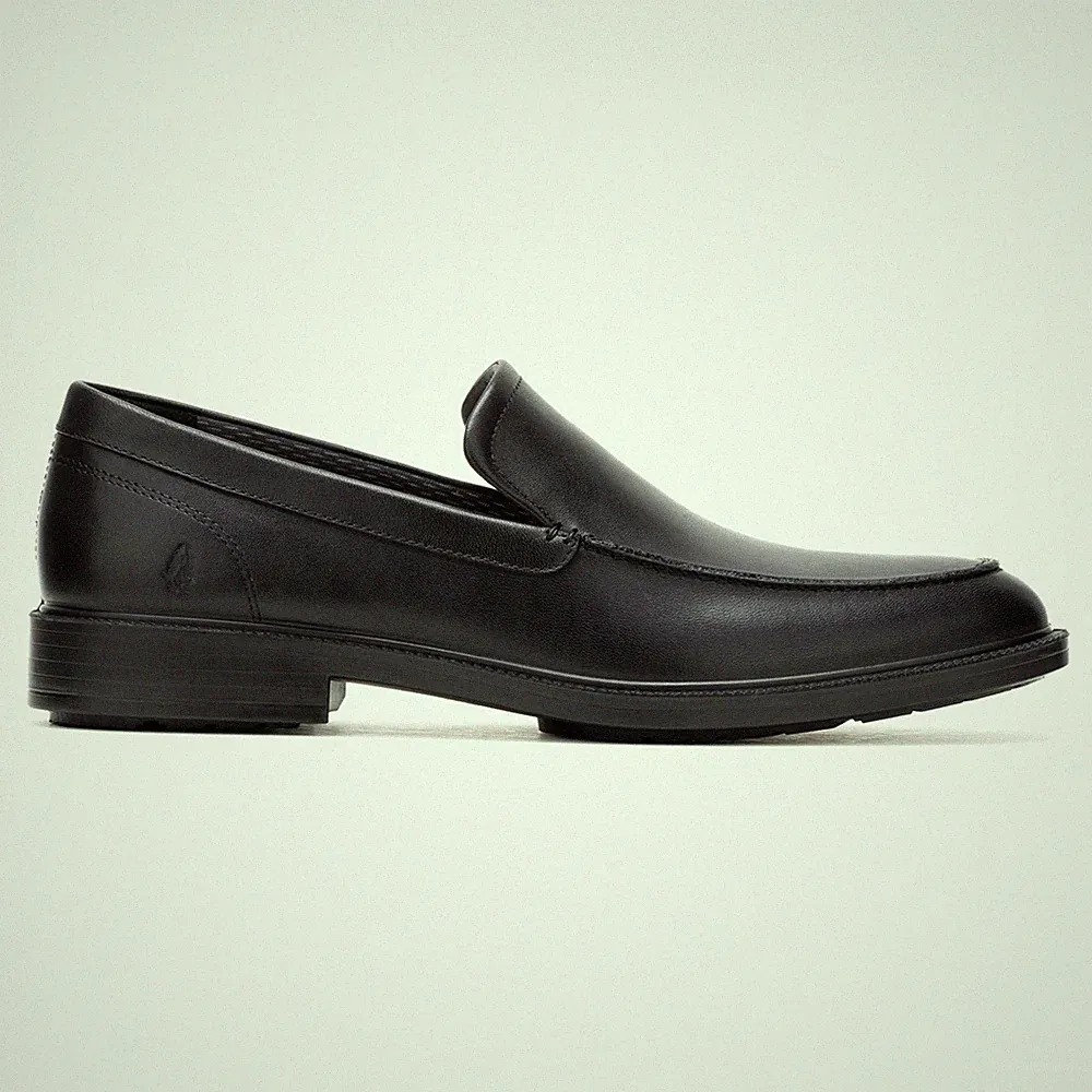 Hush Puppies Bankier Herren Wasserdichte Slipper Leder Formelle Schuhe Schwarz