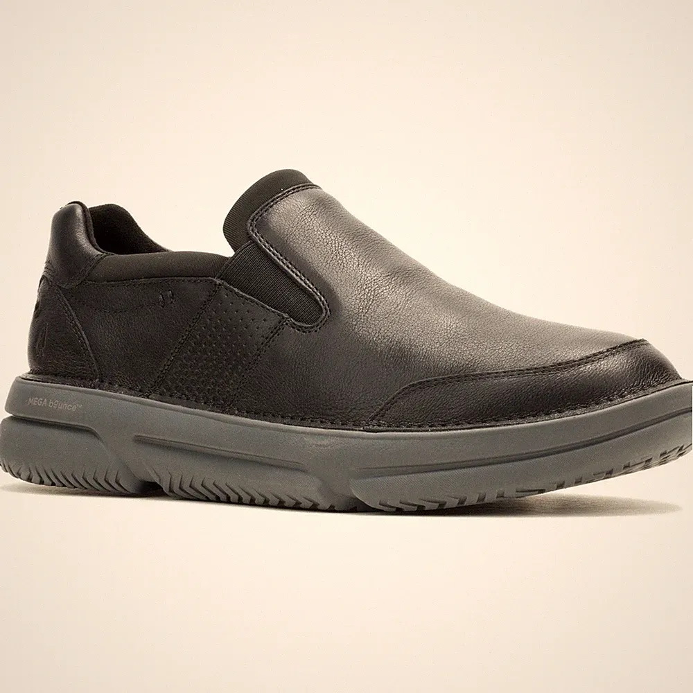 Hush Puppies Baylor Herrenschwarze Lederslipper