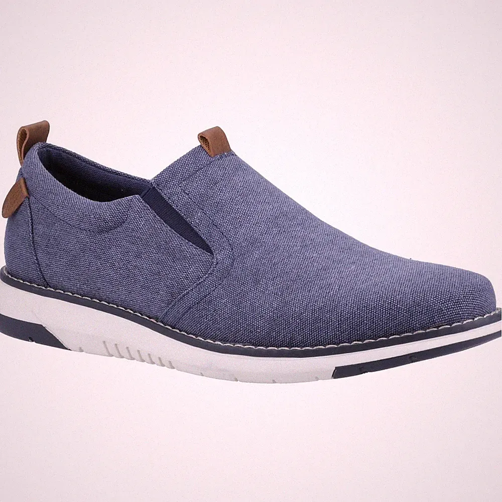Hush Puppies Benny Herrenslipper Aus Canvas In Marineblau