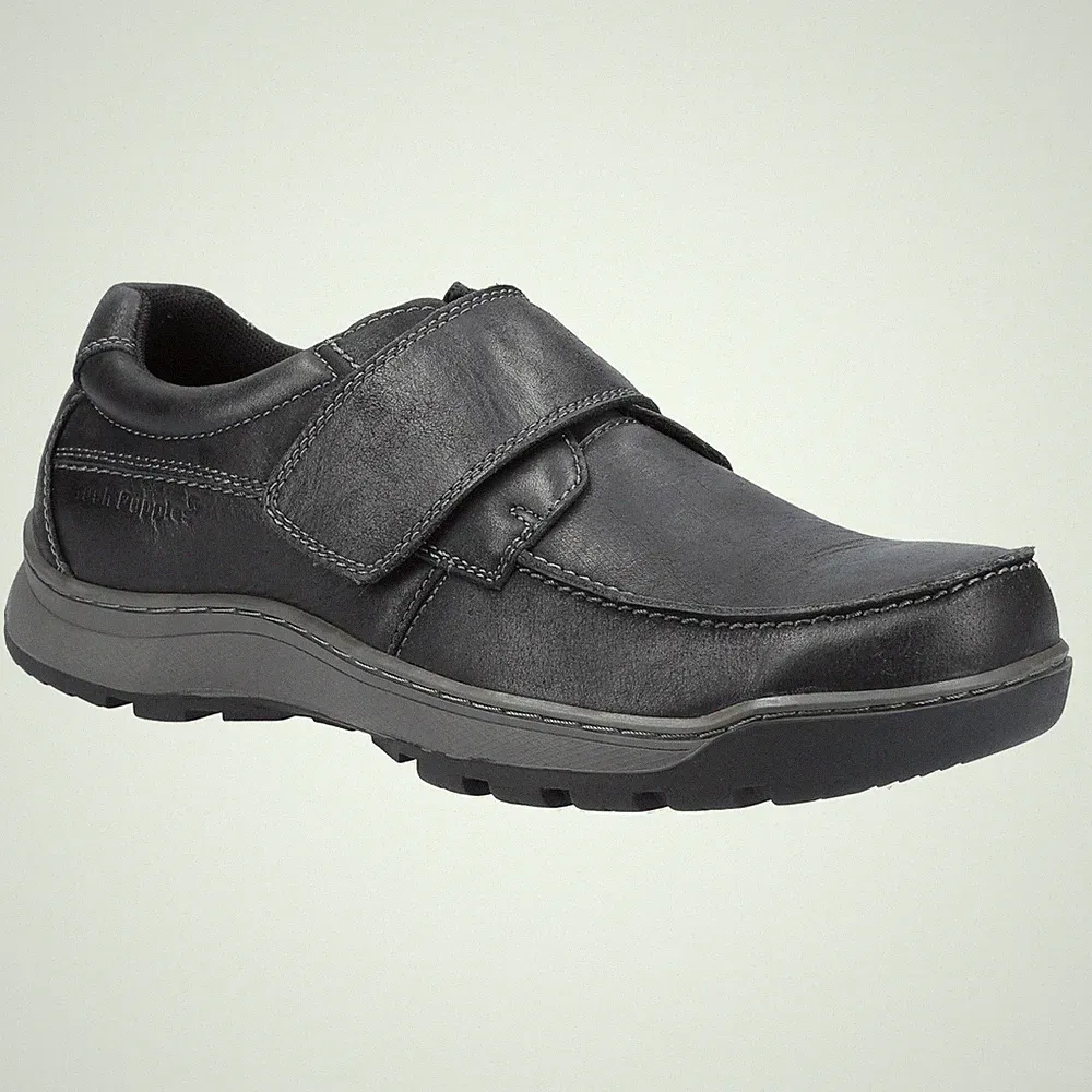 Hush Puppies Casper Leder Herren Schwarz Halbschuhe Neu