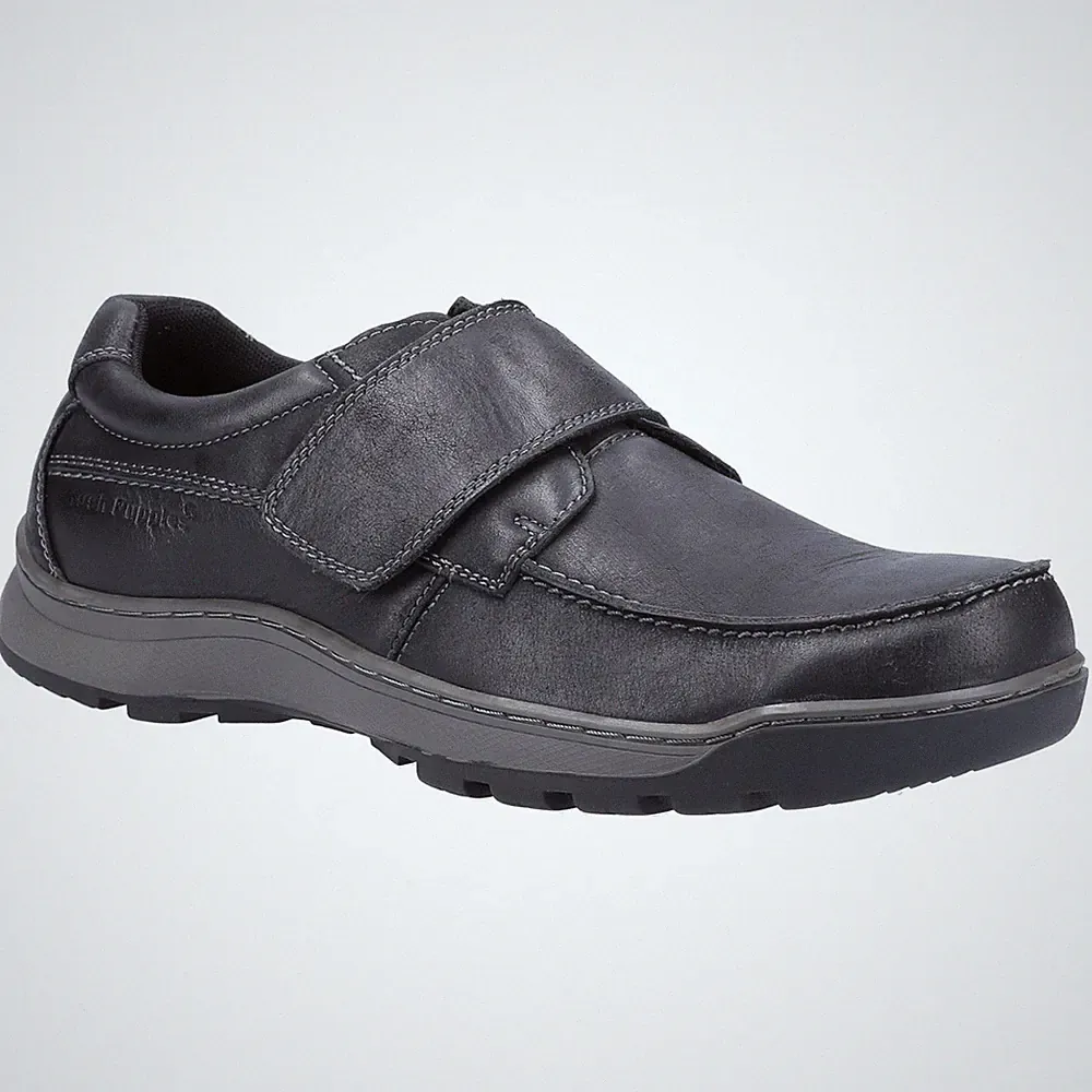 Hush Puppies Casper Leder Herren Schwarze Mokassins