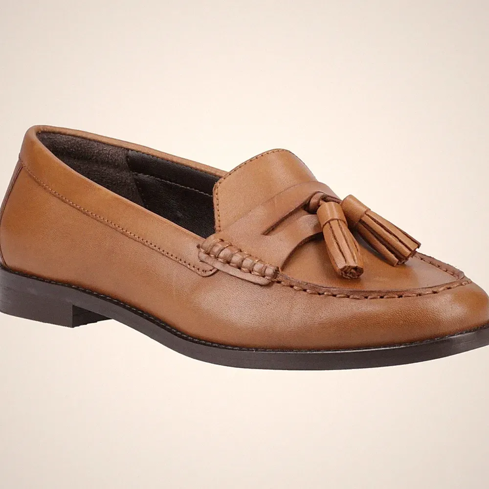 Hush Puppies Connie Leder Damen Tan Loafers
